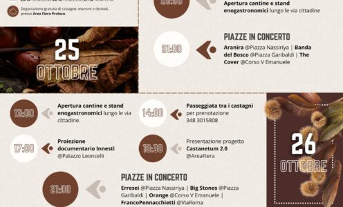 SAGRA DELLA CASTAGNA E DEI PRODOTTI TIPICI DI CAVE: UN’EDIZIONE DA NON PERDERE!